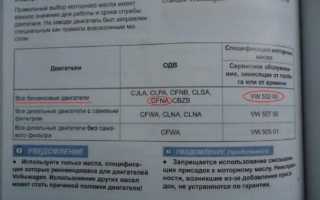 Моторное масло для двигателя Volkswagen Polo