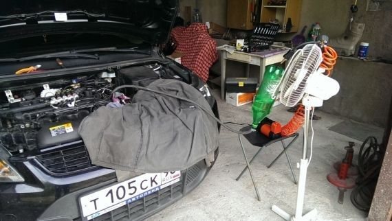 Чистка форсунок в процессе